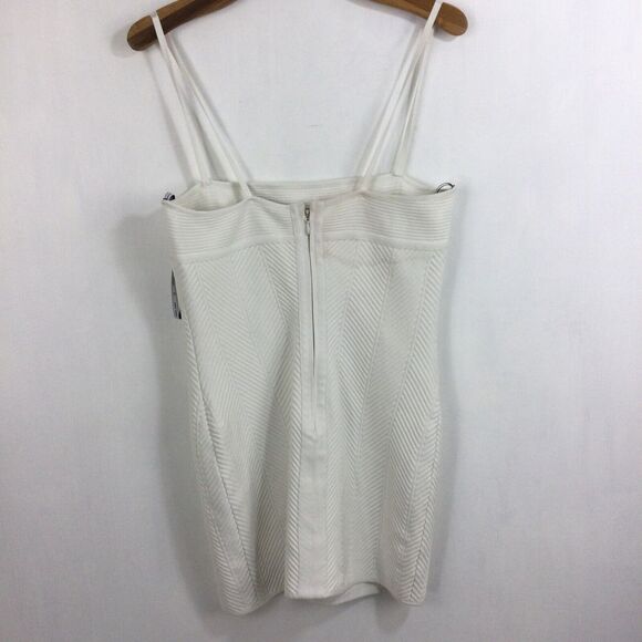 Herve Lege Contour Strappy Bodycon Mini Dress Alabastor RTR Size XL - Picture 2 of 9